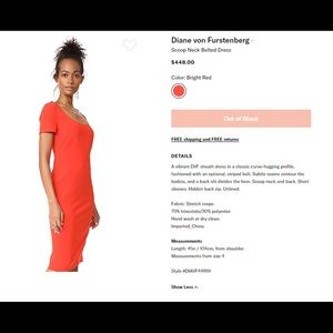 Diane Von Furstenburg scoop neck pencil dress.